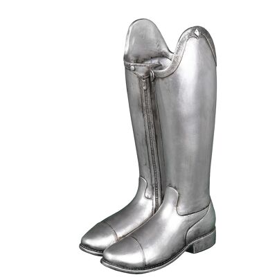 Riding boots in antique silver