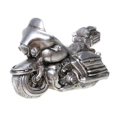 Tirelire - Moto/Chopper Argent Antique