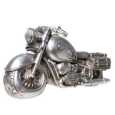 Money box - motorcycle in antique silver