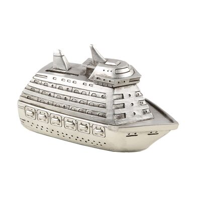 Money box - ship in antique silver