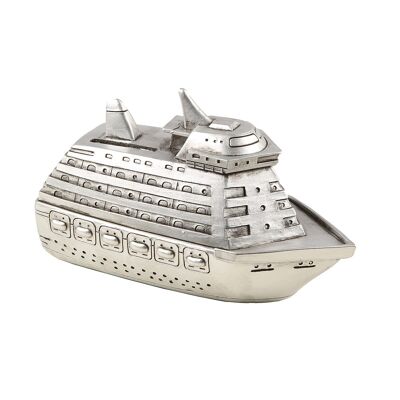 Hucha - barco en plata antigua