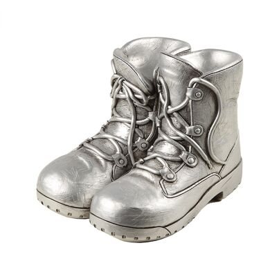 Money box - boots in antique silver