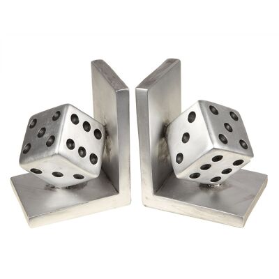 Cube bookends in antique silver