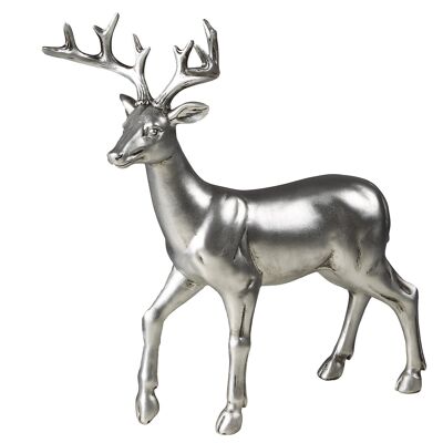 Figura de ciervo - de pie grande plata antigua