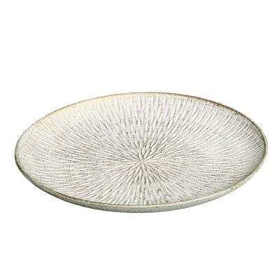 Decorative bowl made of wood - round in antique white