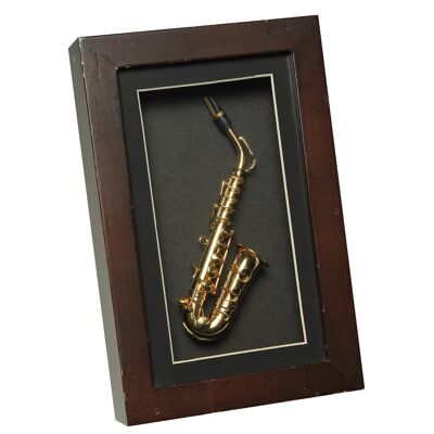 Saxofón en marco 22x14cm