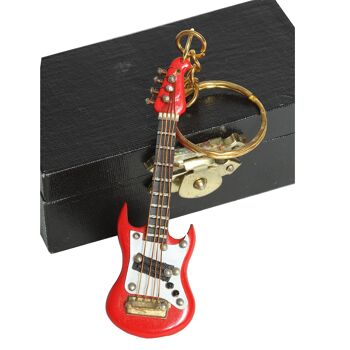 Porte-clés guitare électrique rouge 7cm