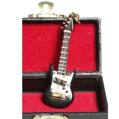 Schlüsselanhänger E-Gitarre schwarz 7cm