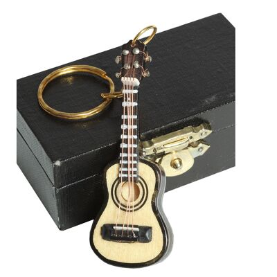 Schlüsselanhänger Gitarre hell 7cm