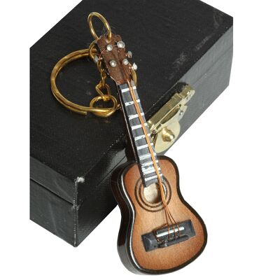 Schlüsselanhänger Gitarre dunkel 7cm