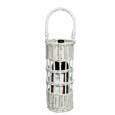 Basket bottle holder in white - (H) 31