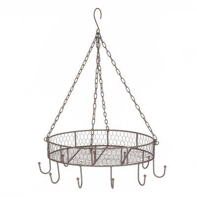 Country house pot hanger in brown