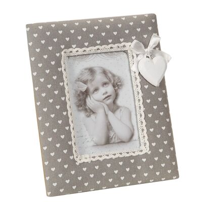 Fabric photo frame in gray - 20 x 16 cm