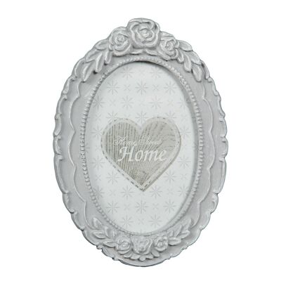 Oval photo frame antique gray (H) 15 x11