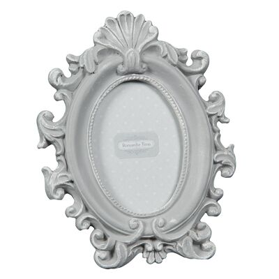 Oval photo frame antique gray (H) 10 x10