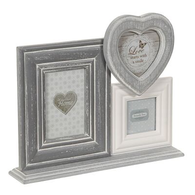 Picture frame 3 on stand gray (H) 33cm