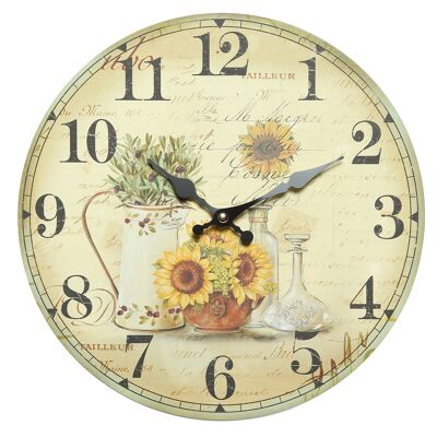 Sunflower wall clock 28cm