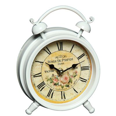 Horloge de table en métal - roses 16cm
