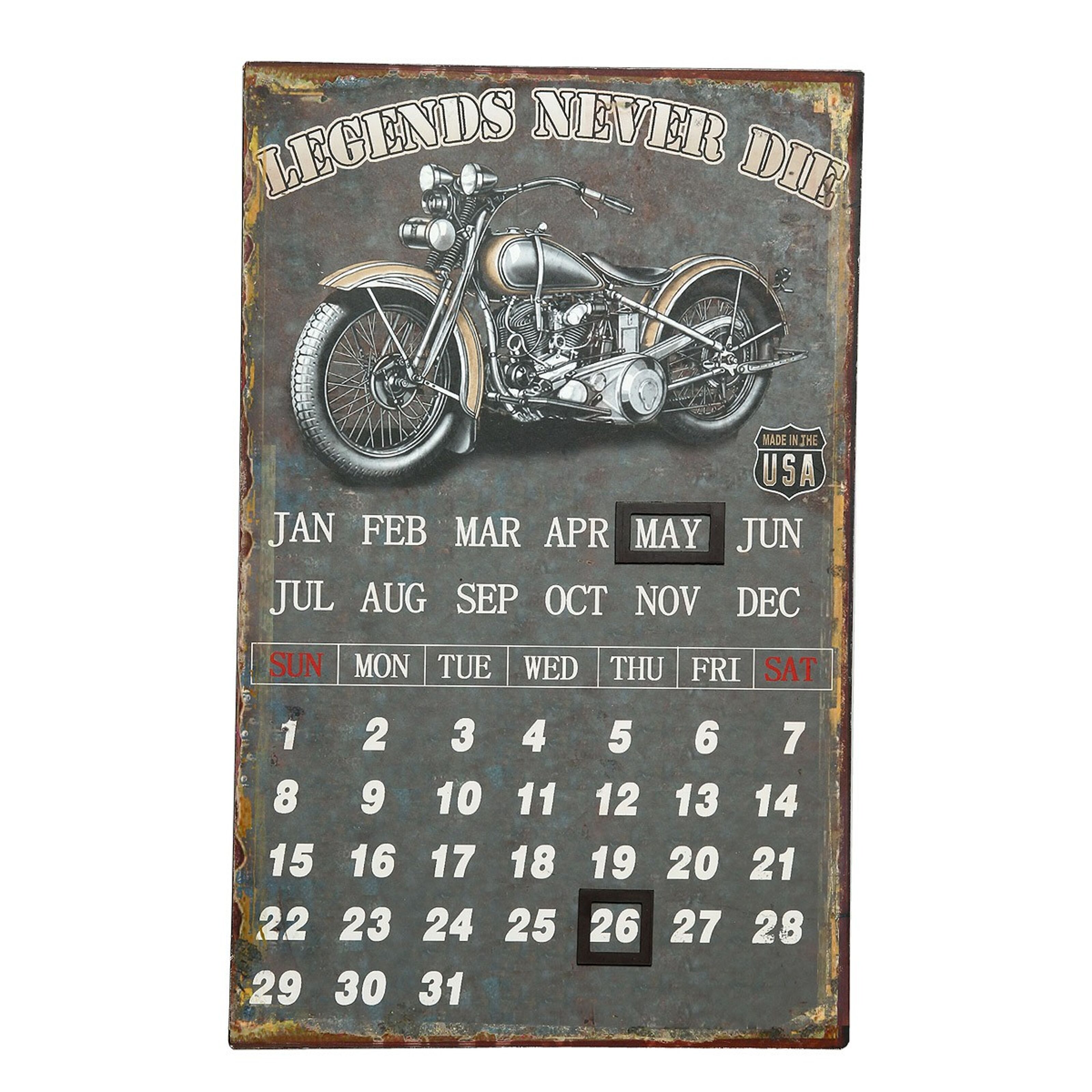 Buy wholesale Metal picture calendar - biker 25x40cm