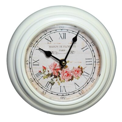 Rose metal wall clock 20cm