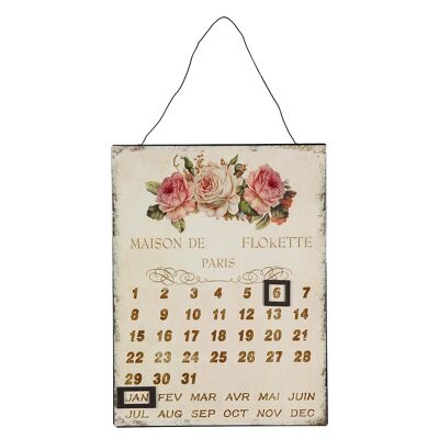 Metallbild Kalender - Rosen 25x33cm