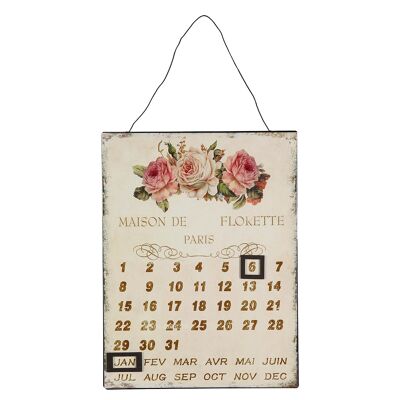 Calendario con foto in metallo - rose 25x33cm