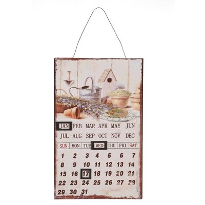 Calendario con foto in metallo - fiori 25x40cm