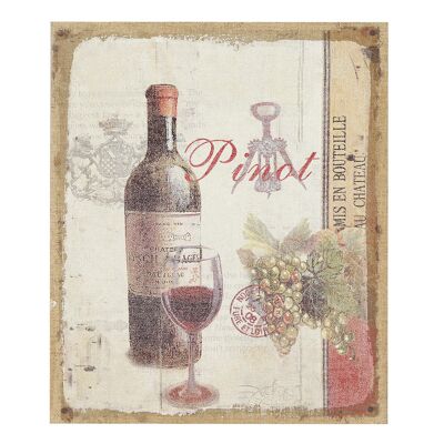 Tableau sur toile Pinot - Vin 30x25cm