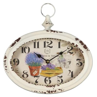 Wall clock - lavender made of metal -l 28 cm