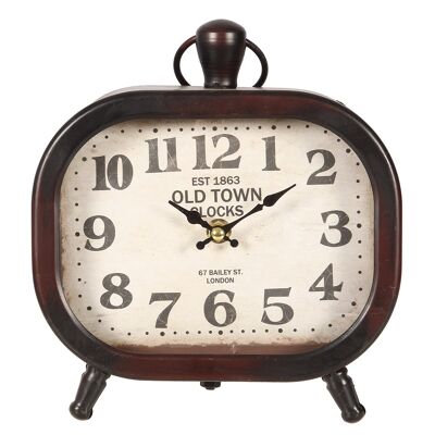 Horloge de table - Vieille Ville en métal - 23 cm