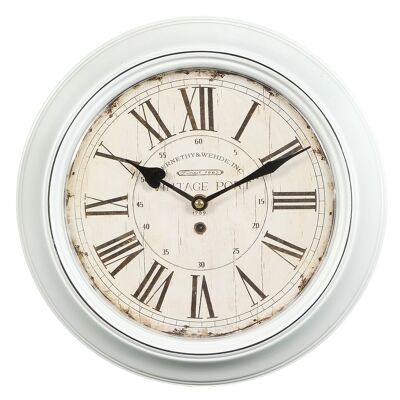 Metal wall clock in white - 30 cm