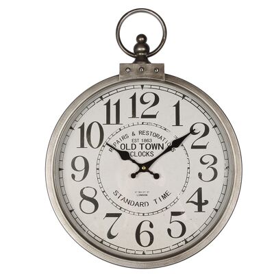 Wall clock in silver color - 35 cm