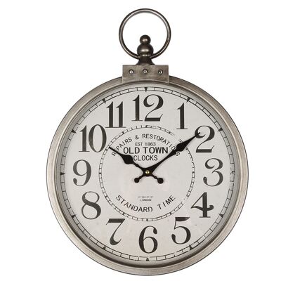 Horloge murale couleur argent - 35 cm