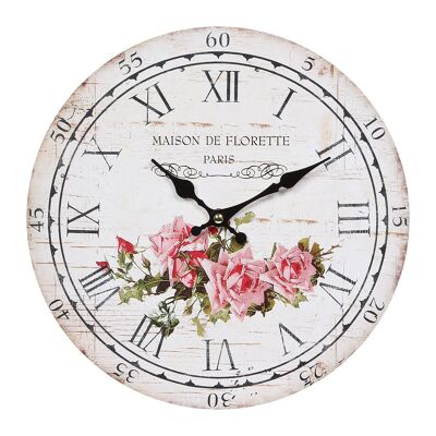 Wall Clock - Rose - 28cm