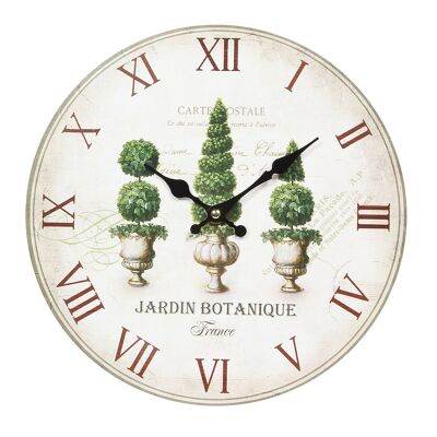 Reloj de Pared - Plantas en Multicolor - 28 cm