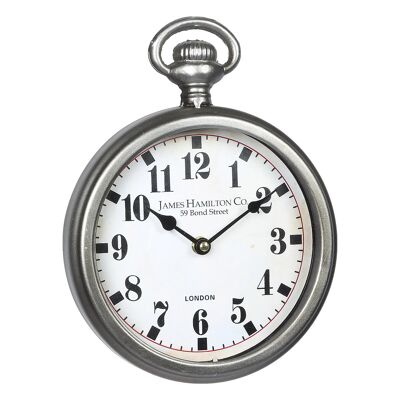 Reloj de bolsillo de pared en plata - 28 cm