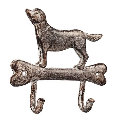 2 cast iron hooks - dog