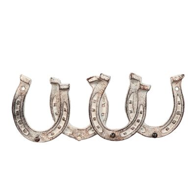 4 cast iron hooks - horseshoes