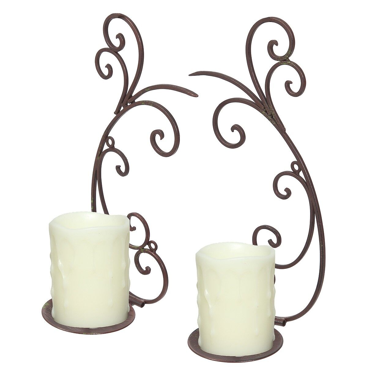 Coppia di applique in marrone antico - 33 cm