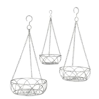 Lot de 3 étagères suspendues en fer blanc/marron