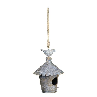 Metal birdhouse for hanging - round