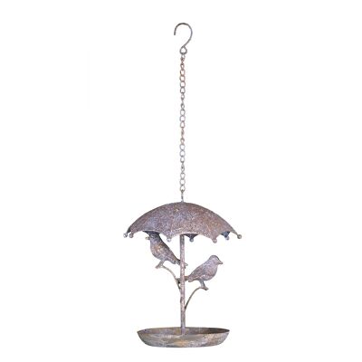 Metal hanging bird bath - round