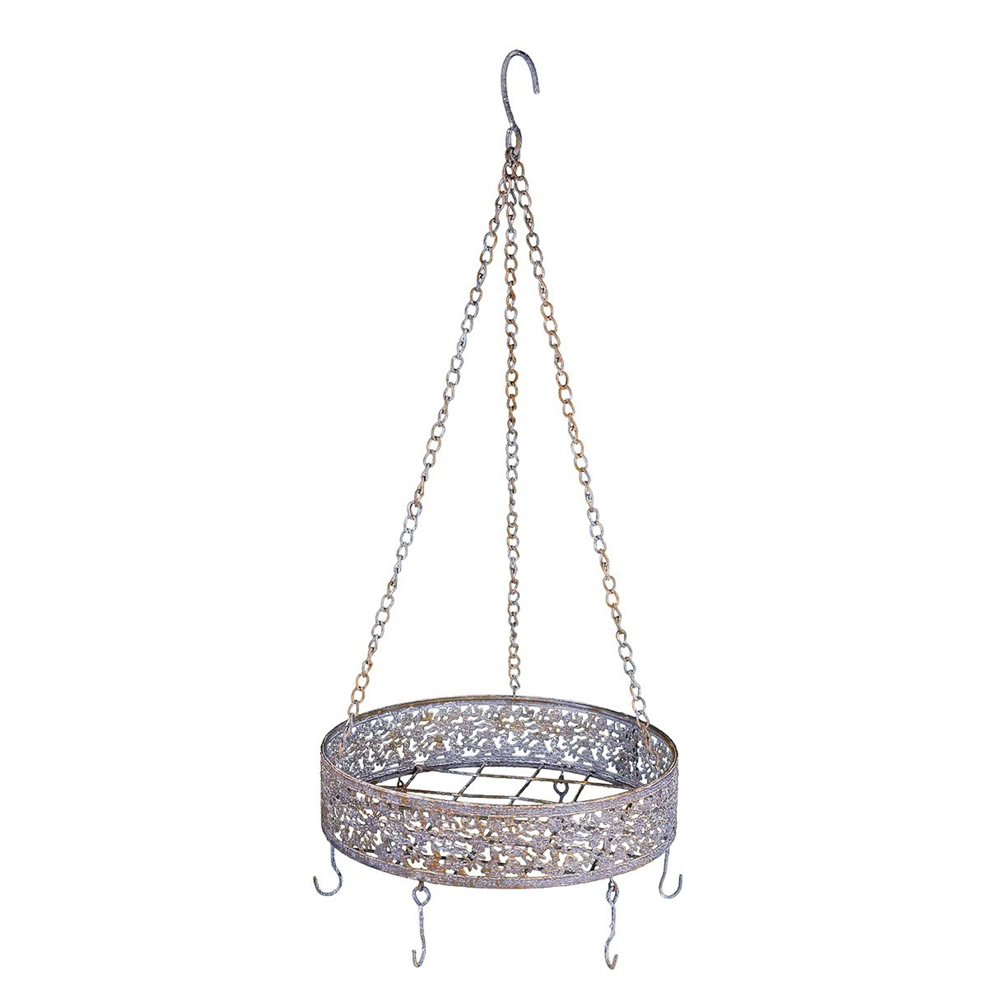 Buy wholesale Decorative hanger metal - round in grey/rust