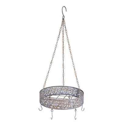 Decorative hanger metal - round in grey/rust