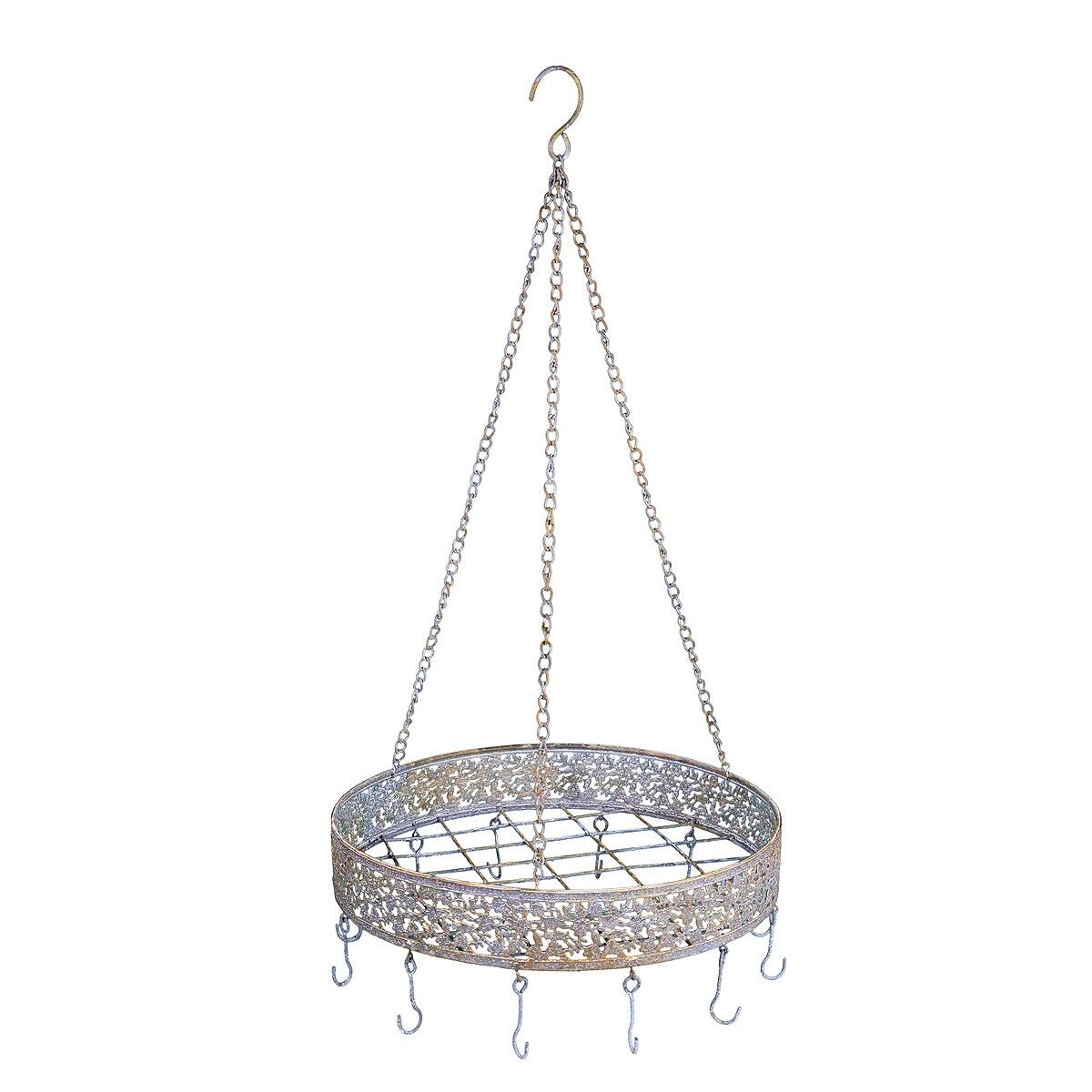 Cintre décoratif en métal gris antique/rouille