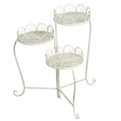 3 flower stand - foldable antique white