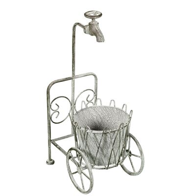 Jardinière avec robinet gris antique