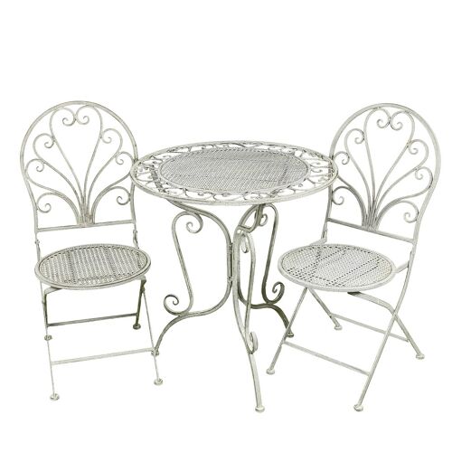 Tisch & 2 Stühle - Set in Grau