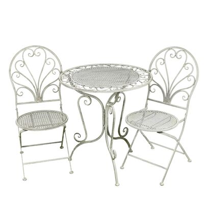 Table & 2 chairs - set in grey