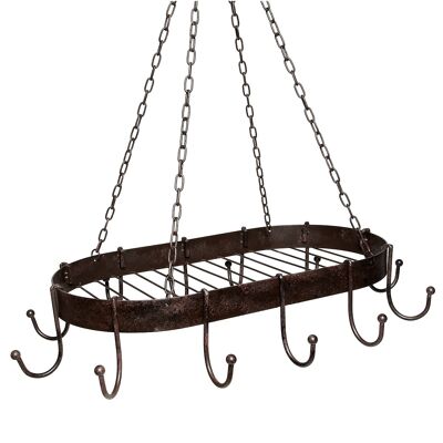 Iron pot hanger in antique brown 57 cm